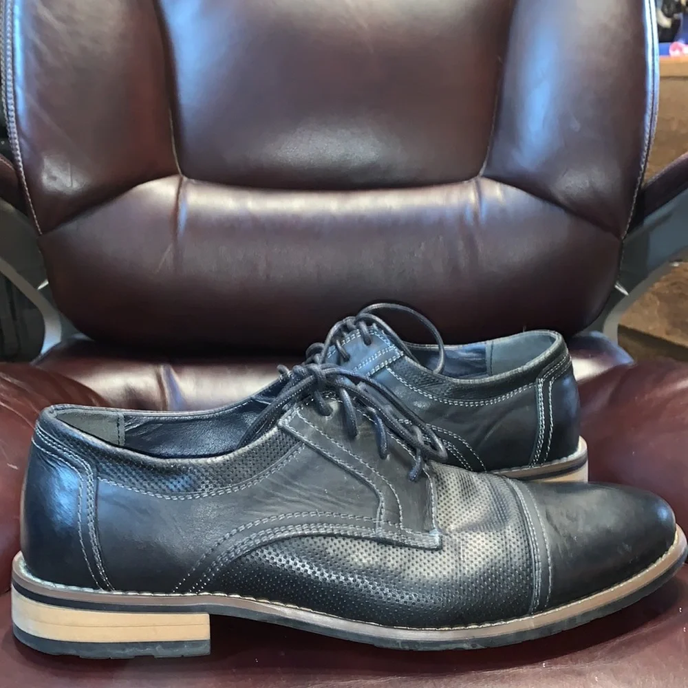 Men’s Steve Madden Chayse Leather Oxford Shoes - Picture 3 of 14